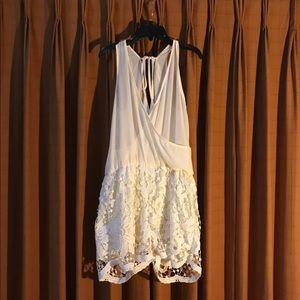 Off white crochet romper